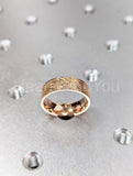 0.01ct Round Cut Moissanite Anniversary Floral Wedding Band 14k Rose Gold Plated
