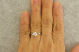 1Ct Round Cut Diamond Twist Swirl Solitaire Engagement Ring 18K White Gold Over