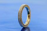 2.4ct Cushion Cut Pink Sapphire Milgrain Bridal Set Ring 14k Yellow Gold Finish
