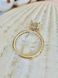 2.3ct Oval Simulated Diamond Solitaire with Accents Ring 14k Yellow Gold Plated