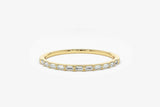 0.9ct Wedding Band Baguette Cut Diamond Minimalist Design 14k Yellow Gold Finish