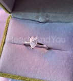 0.2ct Pear Cut Simulated Diamond Solitaire Engagement Ring 14k White Gold Plated