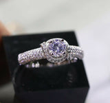 2ct Round Cut Diamond Engagement Ring 14k White Gold Finish Solitaire for Women