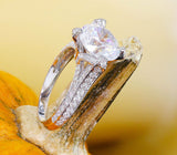 Fancy Solitaire Engagement Ring 2ct Round Cut VVS1 Diamond 14k White Gold Finish