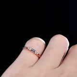 0.5ct Baguette Cut London Blue Topaz Diamond Petite Ring 14k Rose Gold Finish