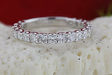 U-Shaped Anniversary Wedding Ring Band 0.98ct Round Diamond 14k WhiteGold Finish