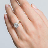 2ct Round Cut Diamond Engagement Ring Milgrain Halo Solitaire 14k Dual Gold Over