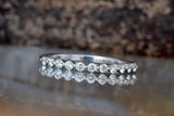 Half Eternity Women Wedding Ring Band 1ct Round Cut Diamond 14k WhiteGold Finish