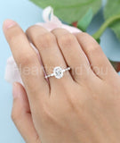 0.5ct Oval Cut Simulated Diamond Minimalist Engagement Ring 14k WhiteGold Plated