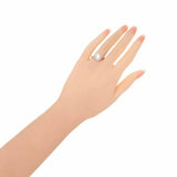 2.23ct Oval Cut Diamond Engagement Ring Halo Leaf Design 14k White Gold Finish