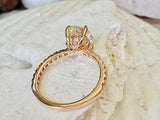 2.3ct Oval Simulated Diamond Solitaire with Accents Ring 14k Yellow Gold Plated