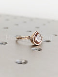 1ct Pear Cut Simulated Morganite Bezel Set Solitaire Ring 14k Yellow Gold Plated