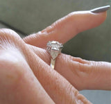1.7ct Round Cut Diamond Vintage Antique Engagement Ring 18K White Gold Finish