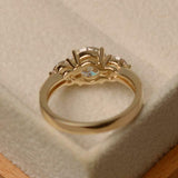 2.2ct Engagement Ring Round Diamond Solitaire with Accent 14k Yellow Gold Finish