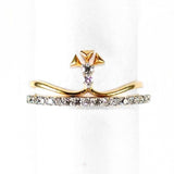 0.4ct Round Cut Moissanite Unique Geometric Engagement Ring 14K Rose Gold Plated