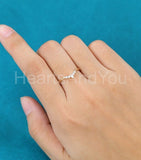 0.3ct Pear Simulated Diamond Minimalist Curved Wed Band 14k Yellow Gold Plated