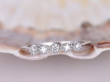 Half Eternity Stacking Wedding Ring Band 1ct Round Diamond 14k White Gold Finish