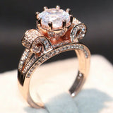 2ct Round Cut Diamond Engagement Ring 14k Rose Gold Finish Stackable Split Shank