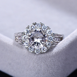 4ct Round Cut Diamond Engagement Ring 14k WhiteGold Finish Halo Antique Milgrain