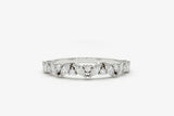 1.2ct Wedding Ring Band Marquise Cut Diamond Minimalist 14k White Gold Finish