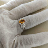1.5ct Engagement Ring Oval Cut Yellow Citrine Partywear 14k White Gold Finish