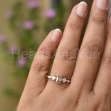 1.3ct Emerald Cut Simulated Peach Morganite Five Stone Ring 14K Rose Gold Plated