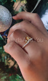 0.1ct Round Cut Moissanite Minimalist Women Wedding Band 14k White Gold Plated
