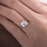 0.5ct Cushion Simulated Diamond Solitaire Engagement Ring 14k Rose Gold Plated