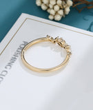 0.5ct Marquise Simulated Diamond Minimalist Wedding Band 14k Yellow Gold Plated
