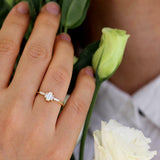 1ct Baguette Cut Diamond Engagement Ring 14k Yellow Gold Finish Geometric Petite