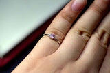 0.2ct Engagement Ring Oval Pink Sapphire Dainty Minimalist 14k White Gold Finish
