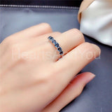 0.2ct Round Simulated London Blue Topaz Half Eternity Band 14k White Gold Plated