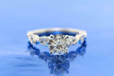 1.5ct Round Diamond Solitaire Accent Vintage Bridal Set Ring 14k White Gold Over