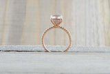 1.5ct Emerald Cut Peach Morganite Engagement Ring 14k Rose Gold Finish Solitaire