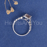 2ct Cushion Cut Simulated Peach Morganite Accented Halo Ring 14k RoseGold Plated