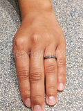0.2ct Round Cut Moissanite Anniversary Women Wedding Band 14k Black Gold Plated