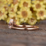 0.15ct Round Cut Moissanite Minimalist Women Wedding Band 14k Rose Gold Plated