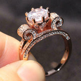 2.5ct Round Cut Diamond Engagement Ring 14k Rose Gold Over Stackable Split Shank