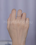 0.3ct Round Cut Moissanite Chevron Stacking Wedding Band 14k White Gold Plated