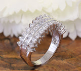 Half Eternity Wedding Ring Band 2.5ct Round Cut Diamond 14k White Gold Finish