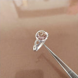 1ct Engagement Ring Round Cut Peach Morganite Infinity 14k White Gold Finish