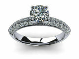 2.2ct Round Cut Diamond Milgrain Solitaire Engagement Ring 14k White Gold Finish