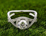 Stylish Infinity Engagement Ring 1.9ct Round Cut Diamond 14k White Gold Finish