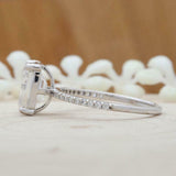 1.6ct Emerald Diamond Engagement Ring Solitaire 14k White Gold Over with Accents