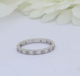 1.2ct Baguette Cut VVS1D Diamond Wedding Band Full Eternity 14k WhiteGold Finish