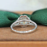 1.5Ct Round Cut Diamond Floral Solitaire Engagement Ring 14K White Gold Finish