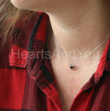 1ct Round Simulated Black Diamond Solitaire Pendant Chain 14k White Gold Plated