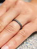 0.2ct Round Cut Moissanite Anniversary Women Wedding Band 14k Black Gold Plated