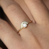 0.2ct Round Cut Diamond Engagement Ring 14k Yellow Gold Finish Minimalist Crown