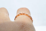 0.01ct Round Cut Moissanite Minimalist Women Wedding Band 14k Rose Gold Plated